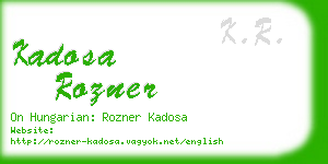 kadosa rozner business card
